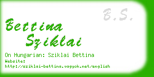 bettina sziklai business card